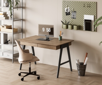 Modern Computer Desk And Chair-ID:349040074