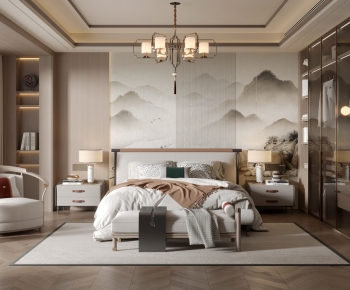 New Chinese Style Bedroom-ID:661279929