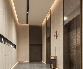 现代办公电梯厅3D模型