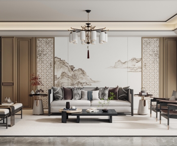 New Chinese Style A Living Room-ID:171313052