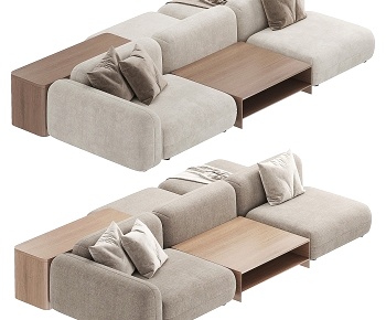 现代休闲双面多人沙发3D模型