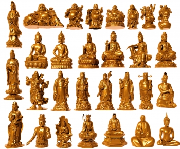 中式佛像雕塑摆件组合-ID:590368991