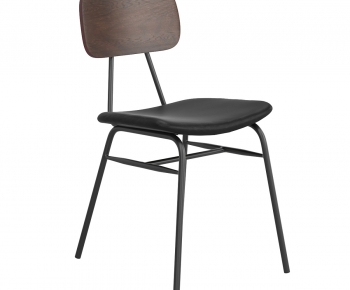 现代黑色人造皮革餐椅-ID:707328083