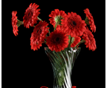 现代红色非洲菊花瓶-ID:819900994