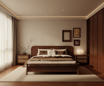 Wabi-sabi Style Bedroom-ID:619010953