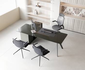 Modern Office Desk And Chair-ID:871388932