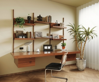 Modern Computer Desk And Chair-ID:851238979