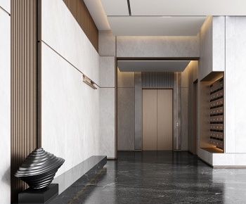 现代入户大堂电梯间3D模型