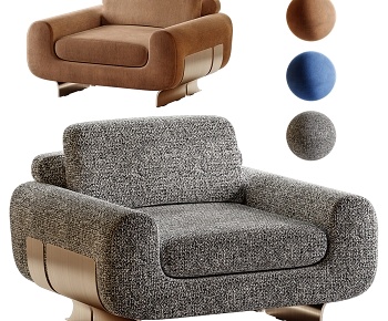 现代布艺单人沙发3D模型
