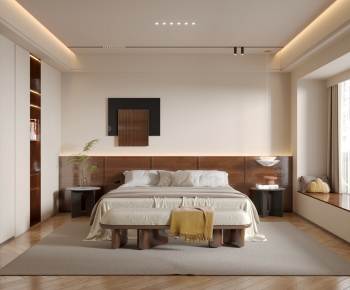 Wabi-sabi Style Bedroom-ID:891299963