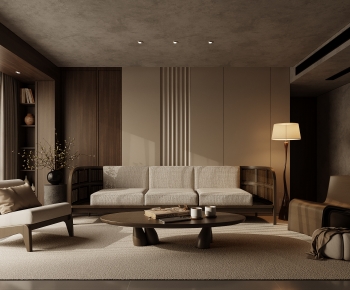 Wabi-sabi Style A Living Room-ID:696614034