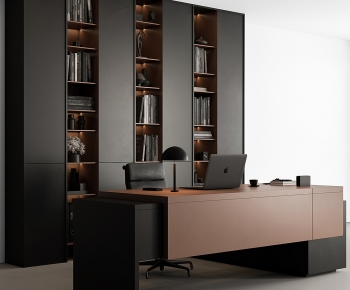Modern Office Desk And Chair-ID:213401086
