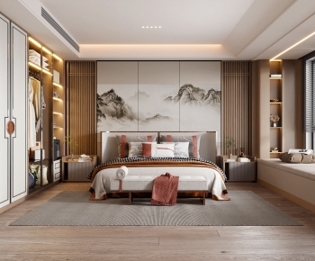 New Chinese Style Bedroom-ID:365092993