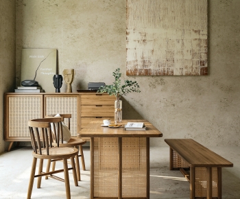 Wabi-sabi Style Dining Table And Chairs-ID:273392923