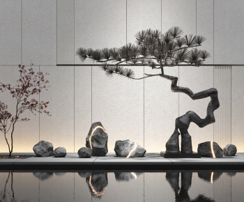 新中式松树雕塑景观小品-ID:927433015