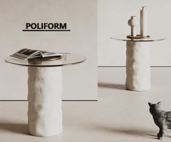 poliform现代石头玻璃圆边几3D模型