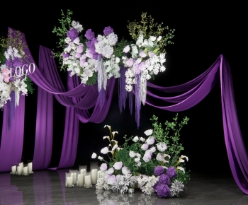 现代紫色婚礼美陈-ID:116539042