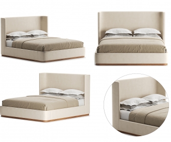 Nordic Style Double Bed-ID:304420068