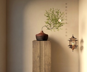 新中式花瓶盆栽盆景3D模型