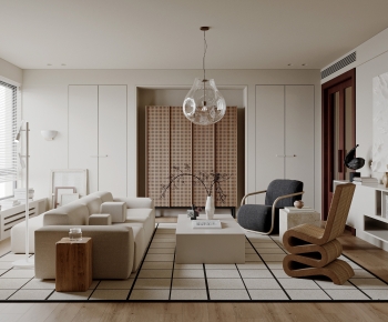 Wabi-sabi Style A Living Room-ID:505012041