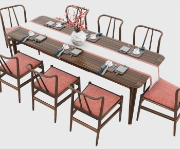 New Chinese Style Dining Table And Chairs-ID:315399896
