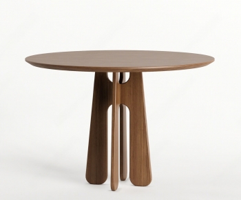 现代原木圆餐桌-ID:186650875