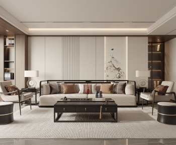 New Chinese Style A Living Room-ID:342575073