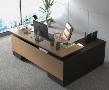 Modern Office Desk And Chair-ID:402930025