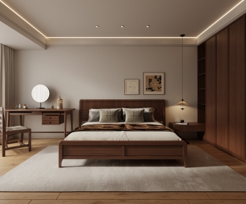 Wabi-sabi Style Bedroom-ID:956832893