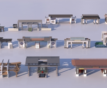 New Chinese Style Building Component-ID:870859653
