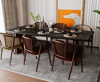 American Style Dining Table And Chairs-ID:256866937