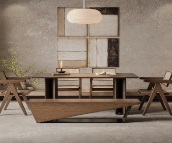 Wabi-sabi Style Dining Table And Chairs-ID:590696101