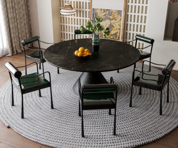 French Style Dining Table And Chairs-ID:391509551