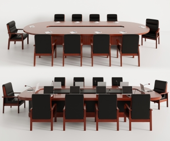 新中式会议桌椅组合-ID:411447057