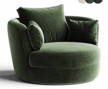 现代绿色圆形单人沙发-ID:952673918