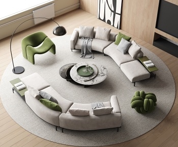Minotti现代沙发茶几组合3D模型