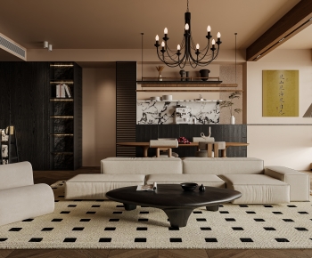 Wabi-sabi Style A Living Room-ID:662256007