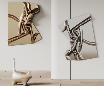 现代立体金属墙饰挂件3D模型