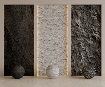 现代石材背景墙3D模型