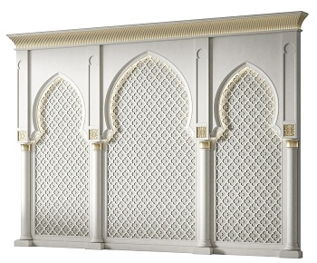 现代阿拉伯拱门装饰墙3D模型