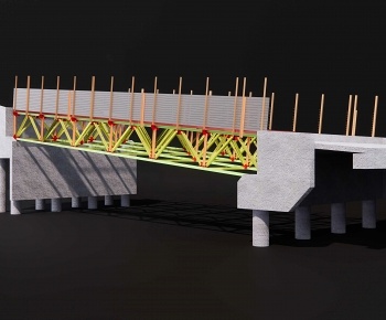 现代桥梁钢结构3D模型