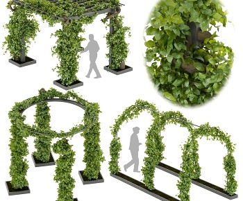 现代花架 藤蔓绿植3D模型