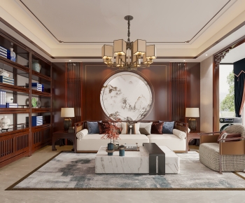 New Chinese Style A Living Room-ID:237972024