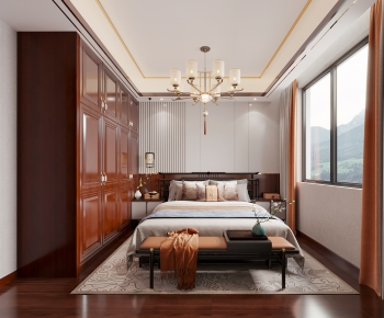 New Chinese Style Bedroom-ID:126456029