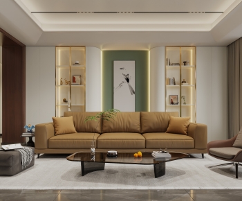 New Chinese Style A Living Room-ID:886261941