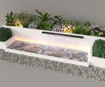 现代景观植物水景小品3D模型