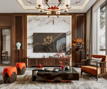 Chinese Style A Living Room-ID:432792902