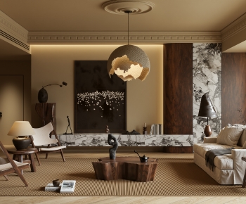 Wabi-sabi Style A Living Room-ID:554918057