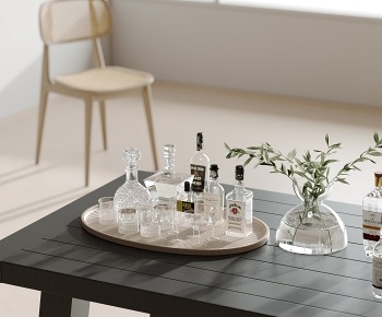现代酒具用品 玻璃水杯3D模型