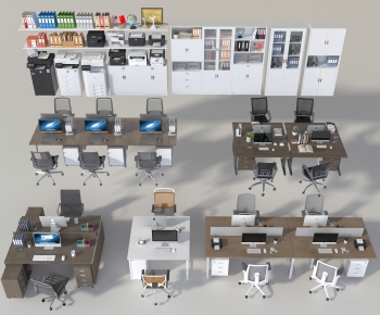 Modern Office Desk And Chair-ID:126163018